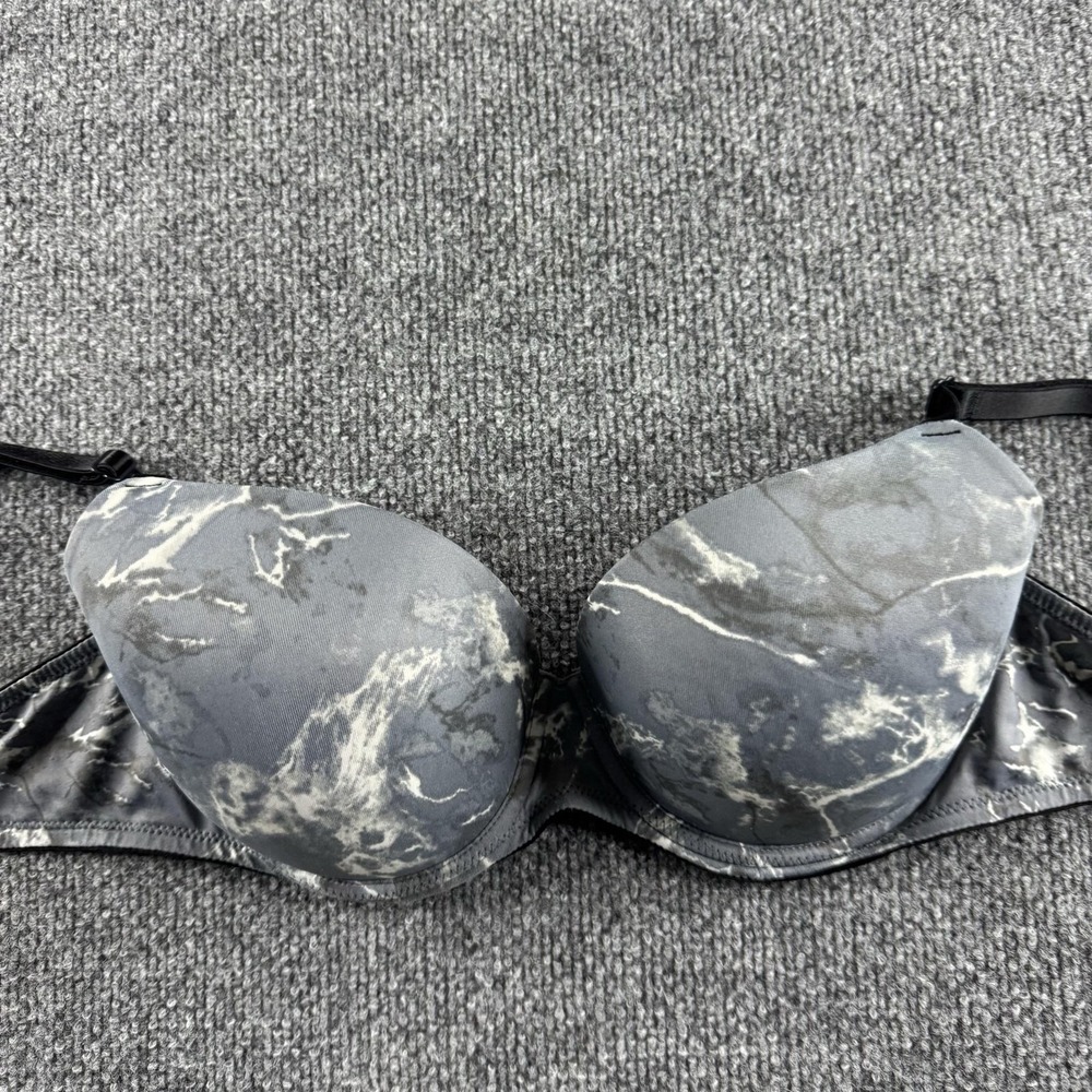 PINK T-Shirt Bra Womens 36C Gray Tie Dye Padded Underwire Molded Print Everyday